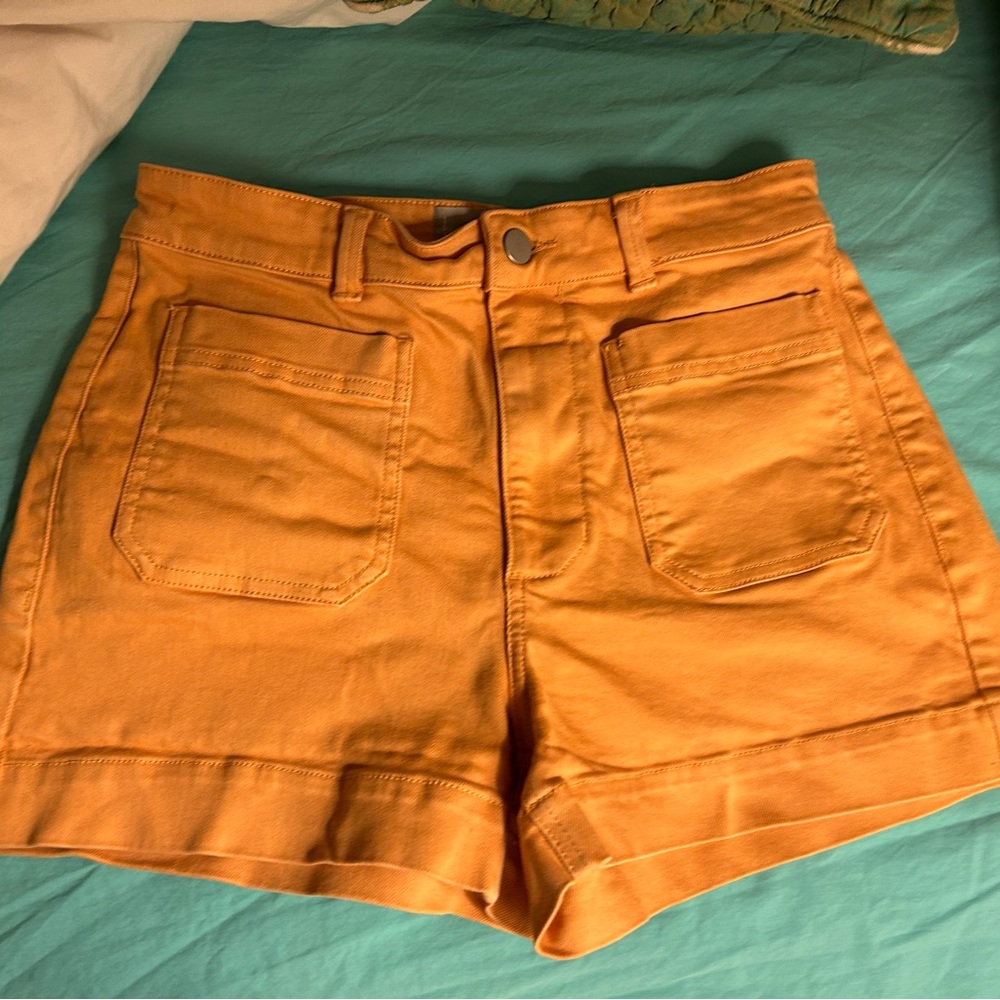 Everlane High-Waisted Orange Shorts